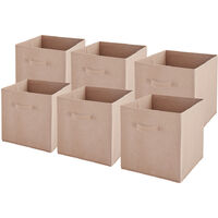 Lot de 6 bacs de rangement intissés pliables - Rose poudré - 27x27x27 cm - BOX & BEYOND