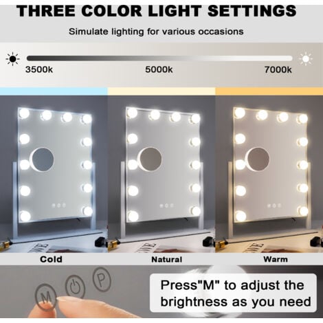 Ampoule de miroir pour maquillage 10 LED 5 couleur