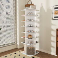 Porte-chaussures rotatif à 7 étages,organiseur de chaussures sur pied pivotant à 360°,tour à chaussures avec socle haut,plateau tournant pour le rangement,pouvant accueillir 28 paires de chaussures, b