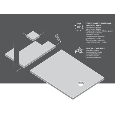 Piatto Doccia 80x120 H3 Petra Bianco Superficie Naturale - Hatria