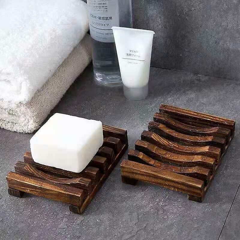 3er-Pack) für Holz, rechteckig, Badezimmer-Seifenetui (Seifenschale natürlicher aus Holzhalter Seife im
