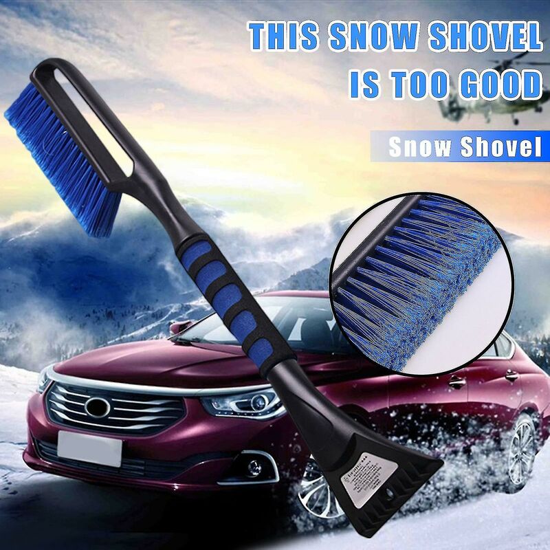 2-in-1-Schneebürste, Eiskratzer, Schaber mit ergonomischem Schaumstoffgriff  für Autos