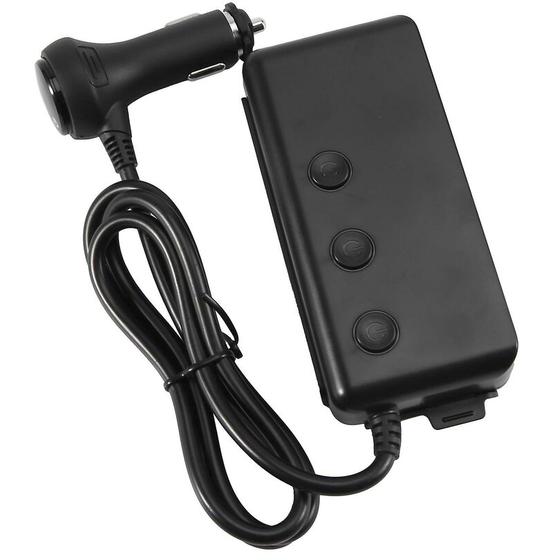 Caricabatterie per Auto 3 USB Adattatore + 3 sockets Accendisigari Divisore Portabicchieri Spina 120W 12/24V con LED Tensione Display Separati on/off interruttore for Telefono & Dash Cam