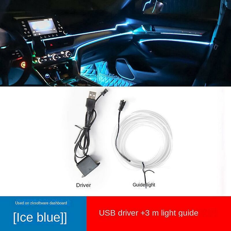 Im Auto Licht USB Auto Kaltlicht LED ohne Unterbrechung Modifikationslicht  (fluoreszierendes Grün)