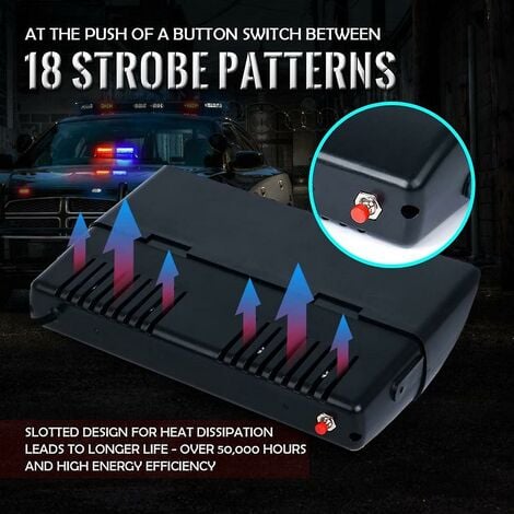 16 LED-Notfall-Warnwarnblitzlichter/Saugnäpfe mit hoher Intensität für  Polizeifahrzeuge