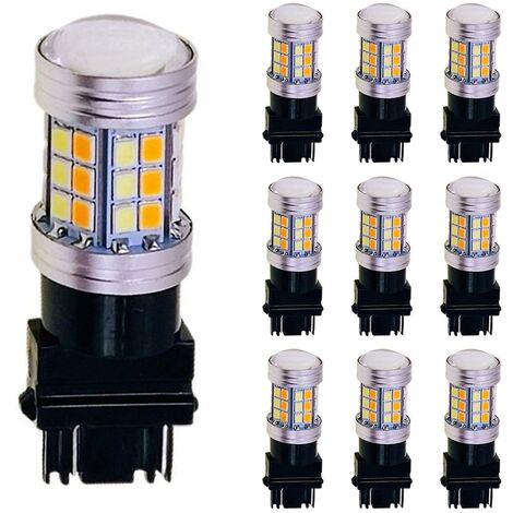 10 Stück LED-Birne, zweifarbig, T25 3157, P27/7 W, Auto-Blinker