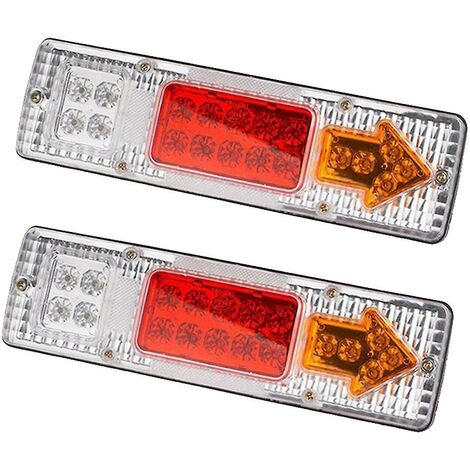 2 Stück 12 V 19 LEDs für Auto, LKW, Anhänger, Bremse, Bremse, Blinker, Rücklicht, Anzeigelampe, Warnleuchte