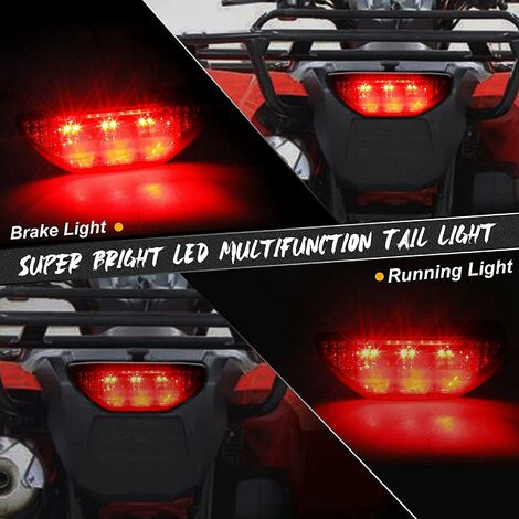 Rot Bremsrücklicht Lampe geräucherte LED ATV Motorrad Rücklicht Bremsleuchte  für Trx700xx 2008–2009