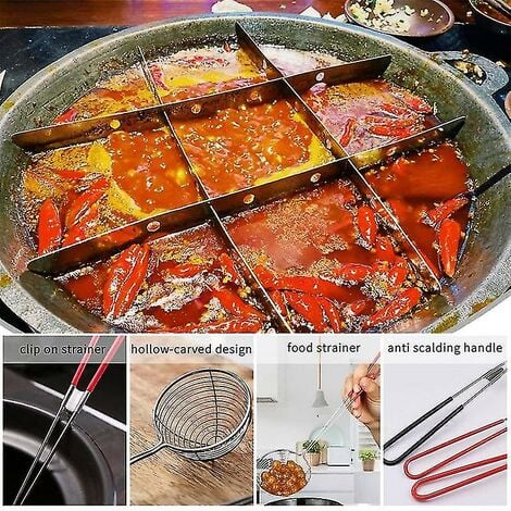 BESTonZON Hot-Pot Sieb 2er Set - Edelstahl Nudelkorb Mit Holzgriff