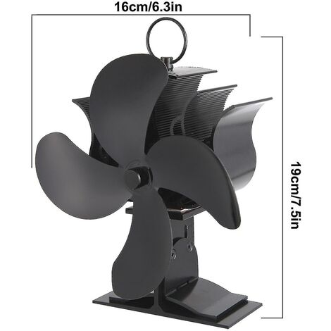Kaminventilator Mit 7 Flügeln - Wärmebetrieben Für Ofen & Kamin, Leise Wärmeverteilung