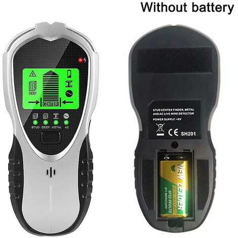 Kabelzoeker, detectieapparaat, 5-in-1, wandscanner, detector, kabelzoeker, multifunctionele stud-vinder met lcd-display en alarm, metaaldetector om te vinden, stroomleidingen, houten balken, metaal