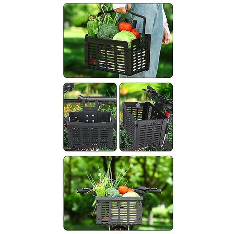 Panier Vélo Arrière Pliant IMCCZONY - Noir, 31,5x22,5x20,5 Cm, Charge 5 Kg, Universel, Idéal Courses, Travail Ou Animaux