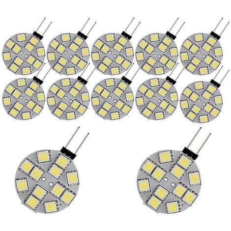 12 Stück G4-Leuchten, LED-Seitenstiftsockel, rund, G4 5050, 12 SMD, LED-Wohnmobil-Licht,  Heim-Leselicht