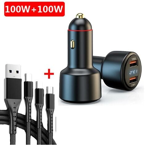 USB-Autoladegerät 5a, schnelles Laden, 12–24 V, Steckdose, leichteres Auto- USB-Ladegerät für Handy-Ladegerät