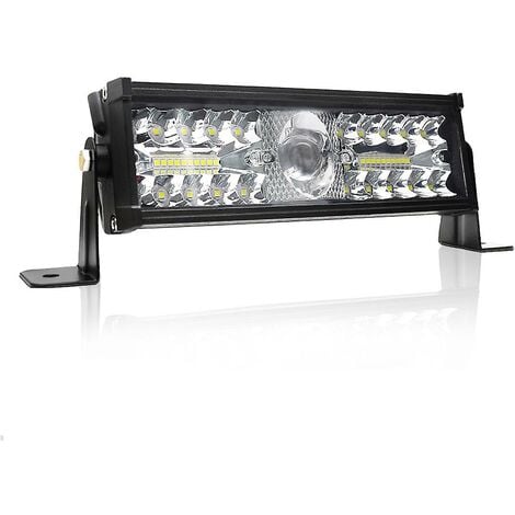 Offroad-LED-Lichtleiste, 10 Zoll, 120 W, 3 Reihen, LED-Leiste, weiß + gelb,  Nebelscheinwerfer für Auto, Traktor, LKW, SUV