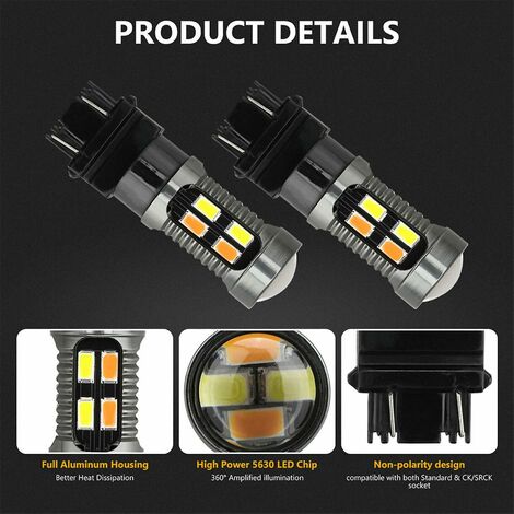 4x Auto-LED-Glühbirne Canbus T25 3157 P27-7w Zweifarbiger