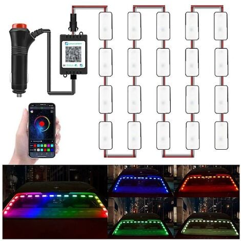 RGB-Streamer-Auto-Windschutzscheiben-LED-Innenbeleuchtung mit Musik-Rhythmus -Flash-Auto-Rücklicht