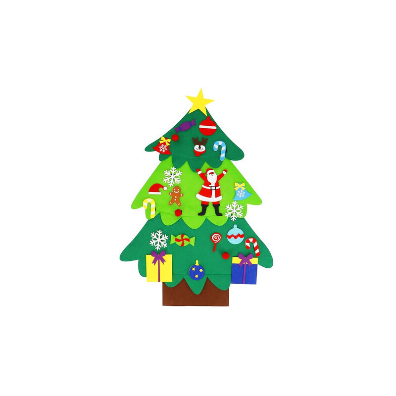 Albero di Natale in Feltro,95 cm Fai da te,Con 34 Pz Decorazioni Da Appendere