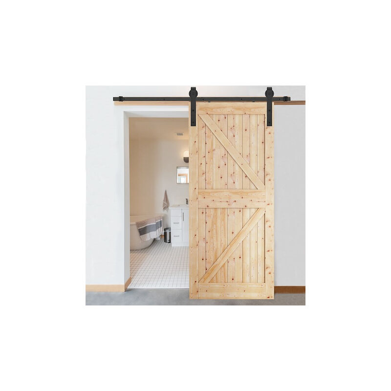 Sistema scorrevole per porte a soffietto da 183 cm con decorazioni, guida  per porte fino a 100 kg colore nero.