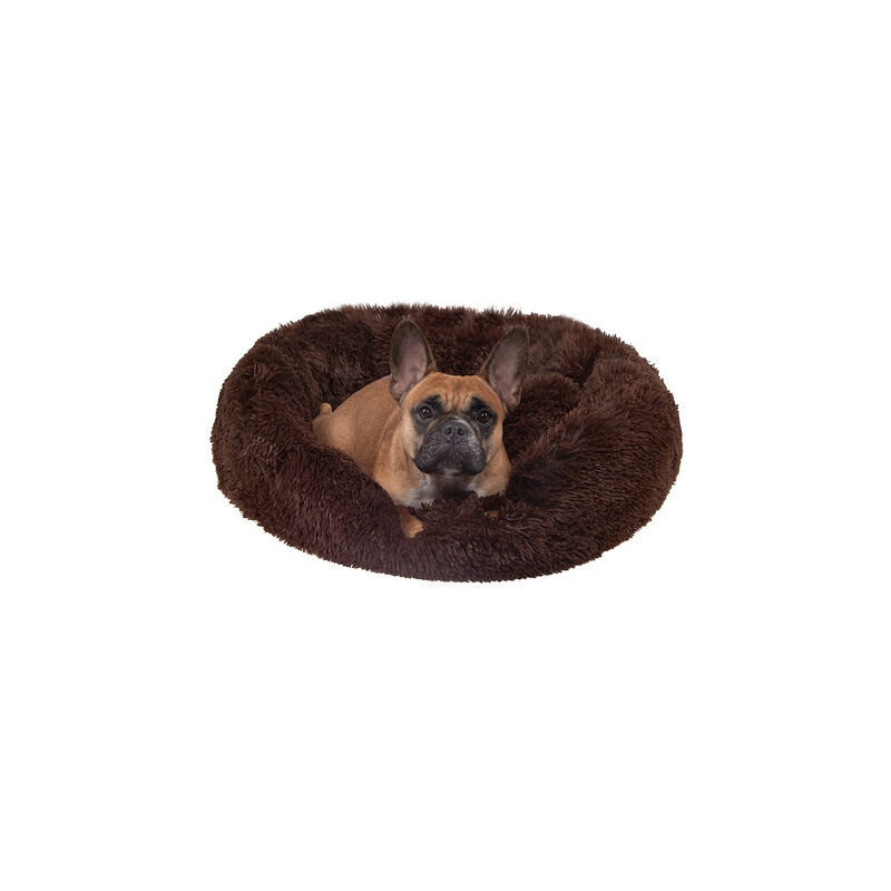 Cuccia per cane 50cm, cuscino di peluche marrone