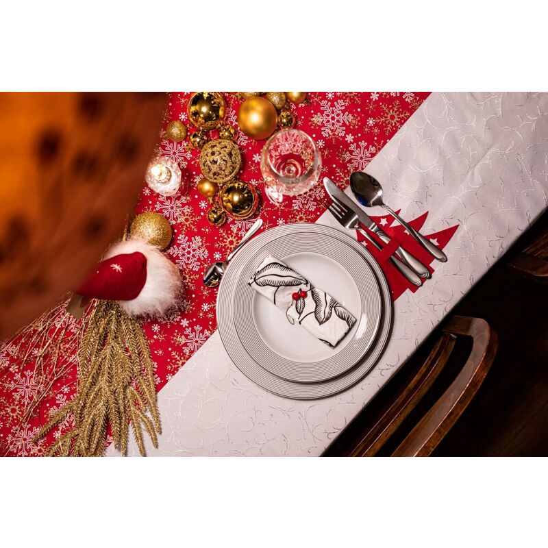 18 Portaposate In Feltro Rosso A Forma Di Albero Di Natale – Riutilizzabili, Anti Piega, Per Coltelli, Forchette, Cucchiai, Decorazione Tavola Natalizia - 3