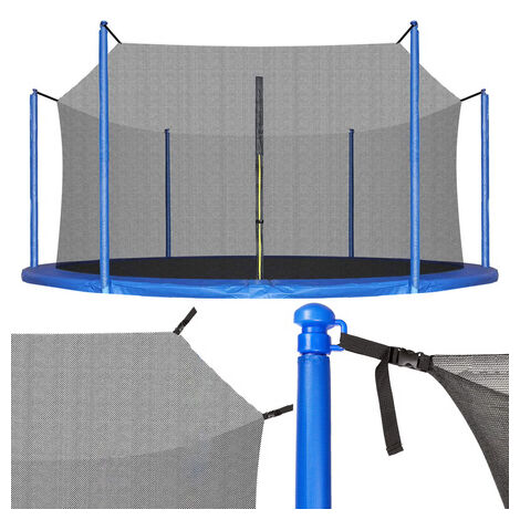 SPRINGOS Rete di sicurezza per interni per trampolini con diametro di 305 cm per trampolini a 8 pali Altezza 180 cm Rete anticaduta Accessori per trampolini Ricambio