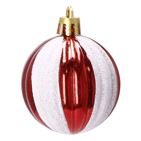 Set di 42 palline di Natale infrangibili, adatte per alberi di Natale (rosse e bianche). | Leroy Merlin