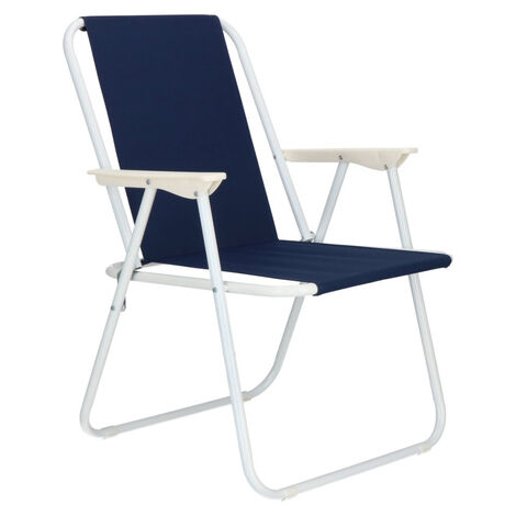 Sedia pieghevole da campeggio e da giardino colore grigio-azzurro. (1/5)