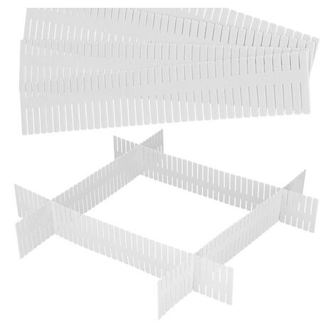 Separatori per cassetto - confezione da 4 pezzi - organizzatore per cassetti  e armadiettI - colore bianco