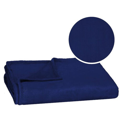 BOURINA Coperta lavorata a maglia per divano, morbida, compatta, decorativa, blu reale, 127 x 152 cm
