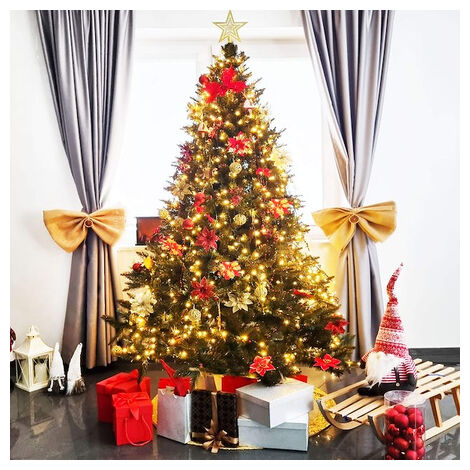 SPRINGOS Albero di Natale artificiale con tronco naturale abete 180 cm