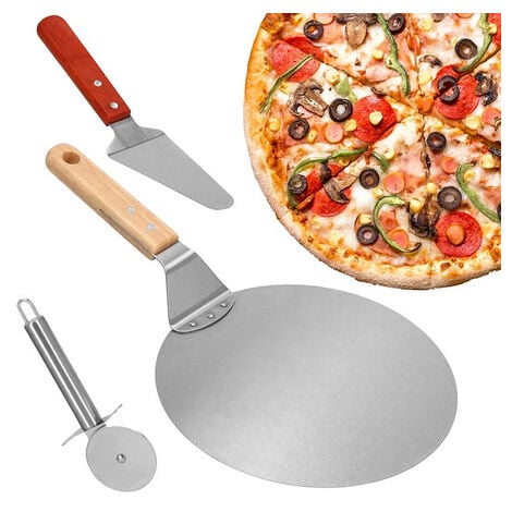 Set di spatola per pizza, pala e coltello in acciaio inossidabile.