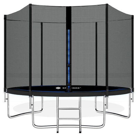 Kangui - Trampoline de jardin 244 cm + filet de sécurité JUMPI Vert/Noir 250