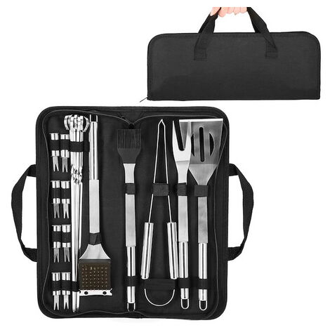 Set Accessori Barbecue Kyraton 9 Pezzi - Utensili Griglia In Acciaio Inox Con Manico Anti-calore - Foto 9