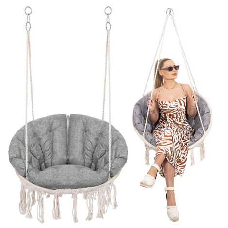 Cuscino Impermeabile Per Altalena Da Giardino - Misura 180x105x8 Cm, Imbottito, Con Cinghie Di Fissaggio, Colore Marrone - Foto 5