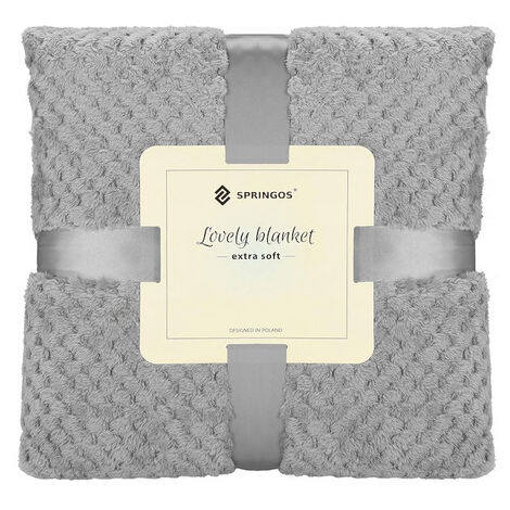 Coperta Divano In Cotone 130x180 Cm - Morbida, Leggera E Ecologica - Grigio Chiaro - Made In Spain