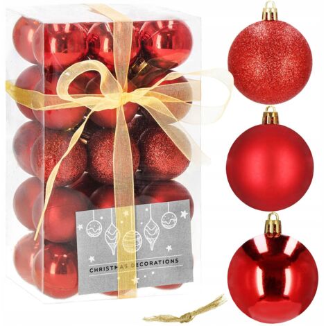 PALLINE DI NATALE ROSSE ALBERO DI NATALE REGALO 30x 3cm (1/5)