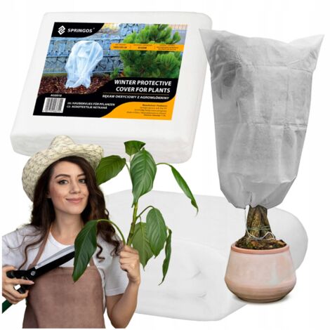 Manicotto invernale protettivo per piante 1pz TNT 50g Cappuccio bianco 1,6x1m (1/5)