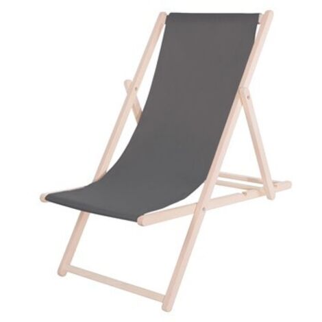 Sedia a sdraio pieghevole in legno SPRINGOS - Grafite, comfort e durata
