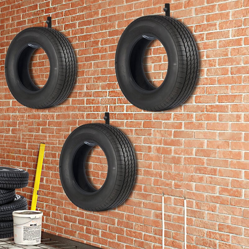 AUFUN Support mural pour pneus de voiture - Jusqu'à 50 kg - Avec