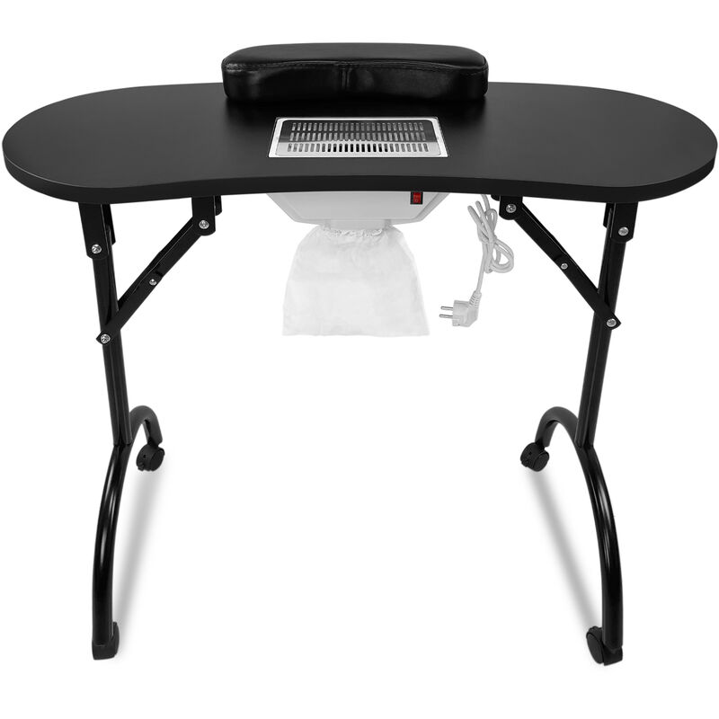 Table de manucure en fer noir avec lampe, aspirateur à ongles, meubles de  salon modernes, salon de manucure simple