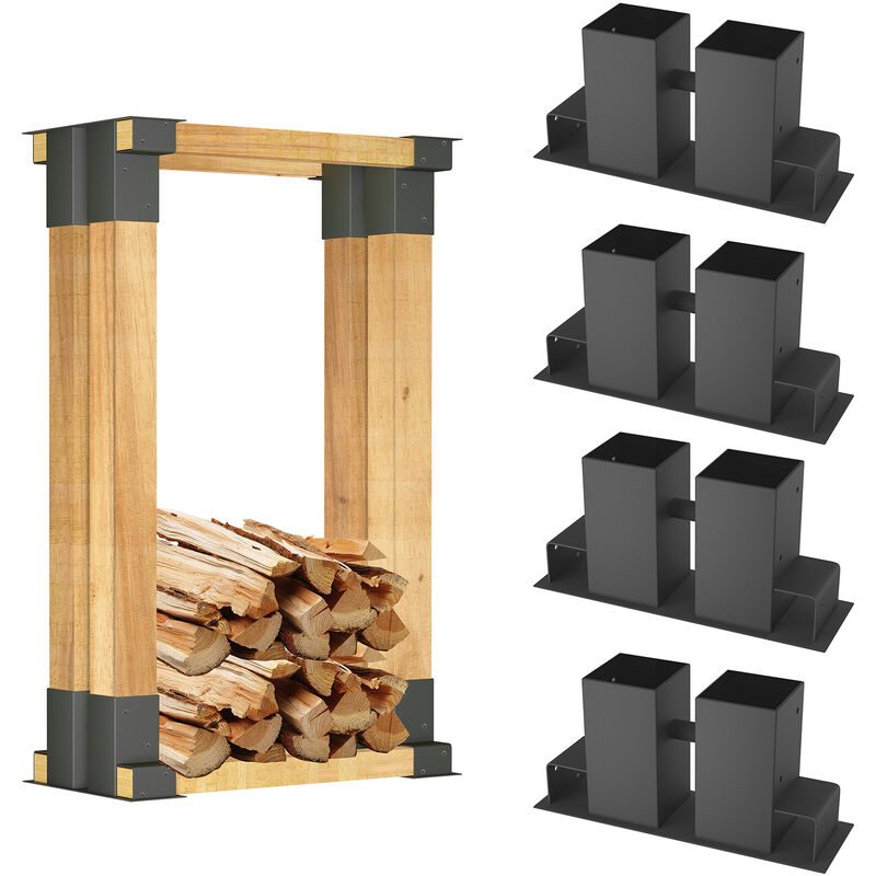SWANEW 4er aide à l'empilage bois aide à l'empilage bois de chauffage  support à