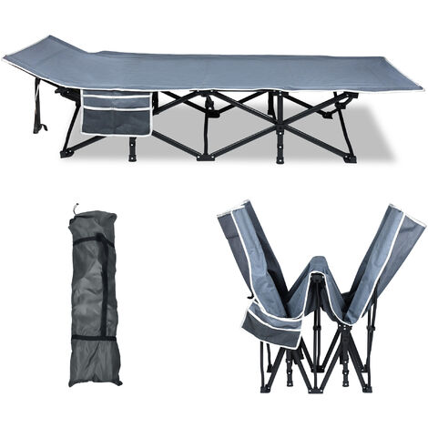 Lit De Camping Pliant KESSER – 190x73x45 Cm – Portée 150 Kg – Tissu Oxford 600D – Avec Sac De Transport