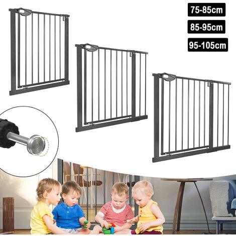 Daromigo Sécurité enfant - Barrière de sécurité pour escaliers - 96-103 cm  - Sans perçage - Fermeture automatique avec goupille en Y et fente de