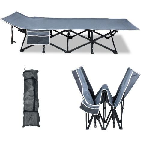 Lit de camp pliable 190 x 64 x 42 cm avec housse - Mr Bricolage