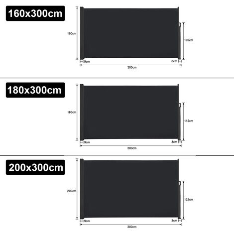 Brise Vue Pour Balcon SUNNY GUARD 85x300 Cm - Tissu Polyester Imperméable, Anti-UV, Avec Œillets Et Attaches