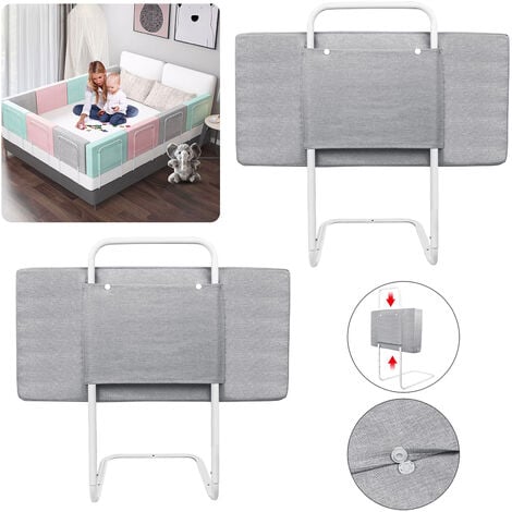 AUFUN Barrière de lit antichute, Barrière de lit pour enfants avec filet  aéré, double protection, blocage