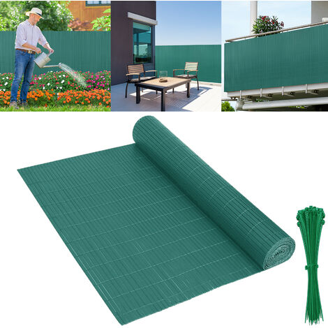 Brise-vue En PVC Vert - 200 X 1000 Cm - Lamelles Renforcées Pour Balcon, Terrasse, Jardin