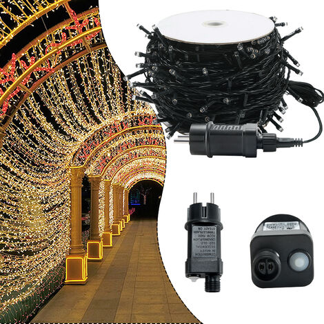 AUFUN LED Guirlande Lumineuse 8 modes 50M Blanc chaud