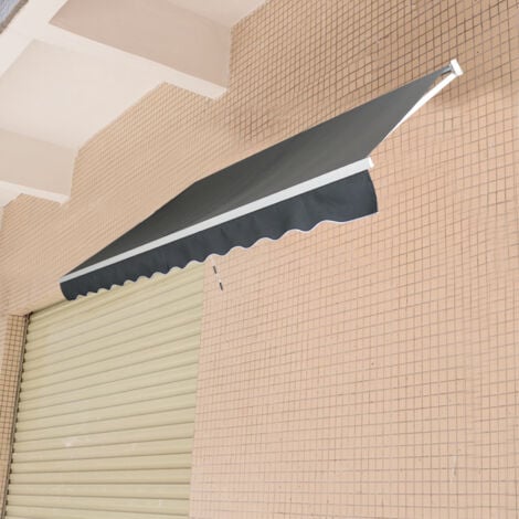 AUFUN Store Banne de Balcon Rétractable avec Tissu Résistant 250x200 cm Gris foncé